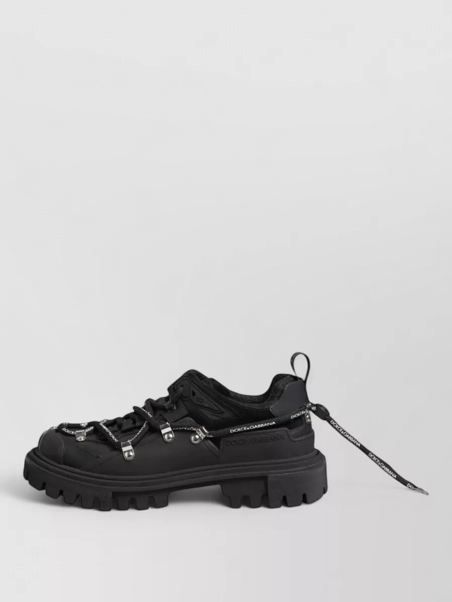 Dolce&Gabbana Leather Low-Top Lace-Up Sneakers
