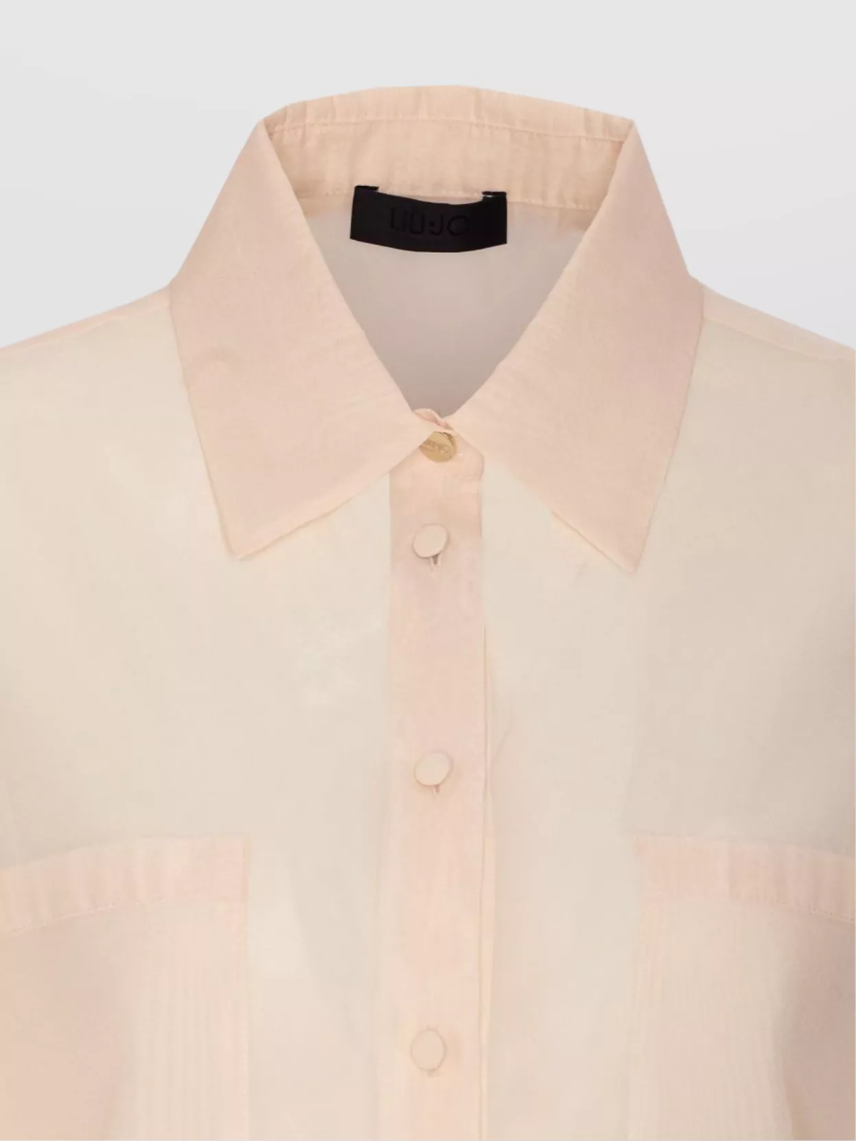 Liu •jo Sheer Fabric Long Sleeves Shirt With Collar