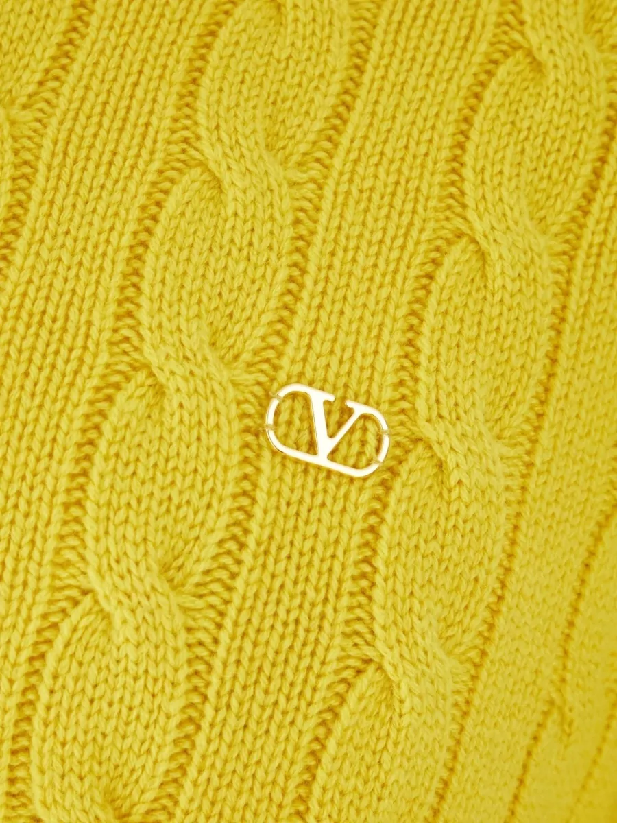 Valentino Cable-Knit Cashmere Crew-Neck Jumper
