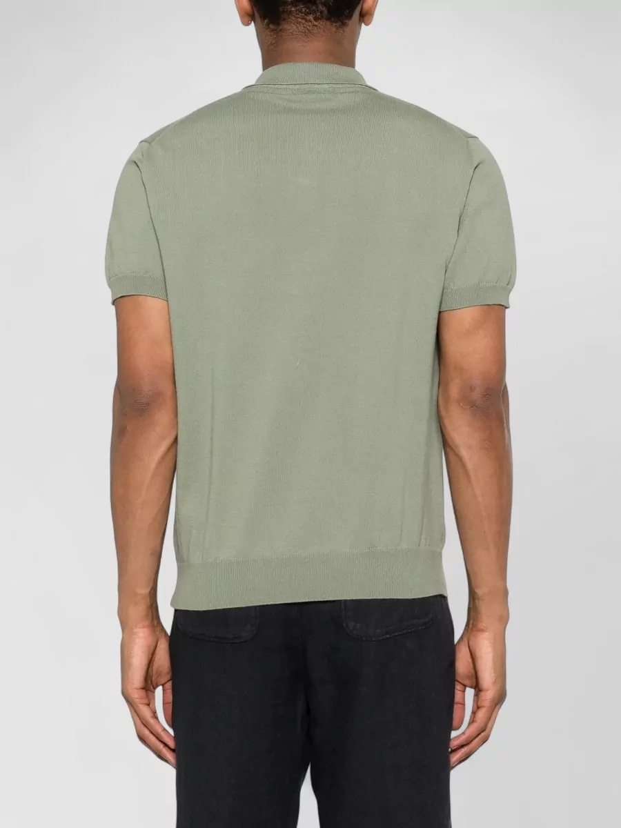 Woolrich Ribbed Knit Short-Sleeve Polo Shirt