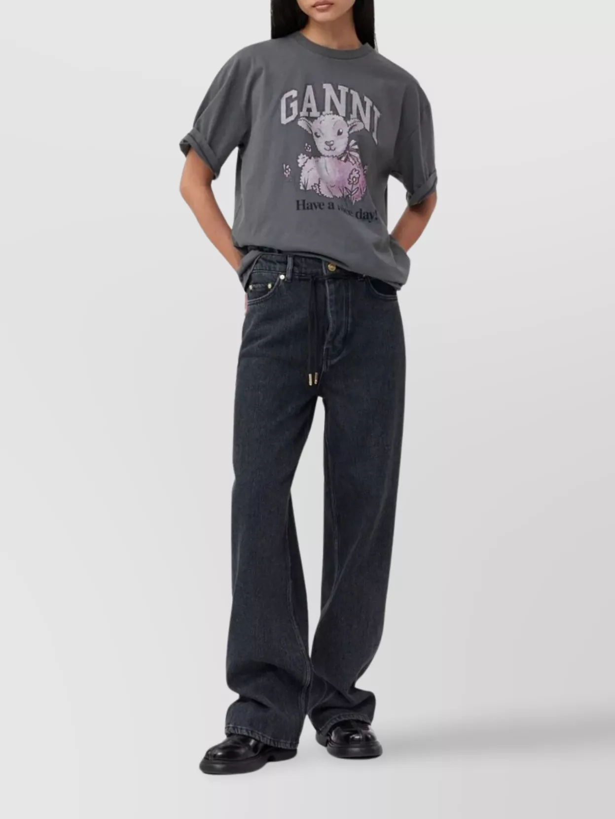 Ganni Graphic Print Crewneck T-Shirt