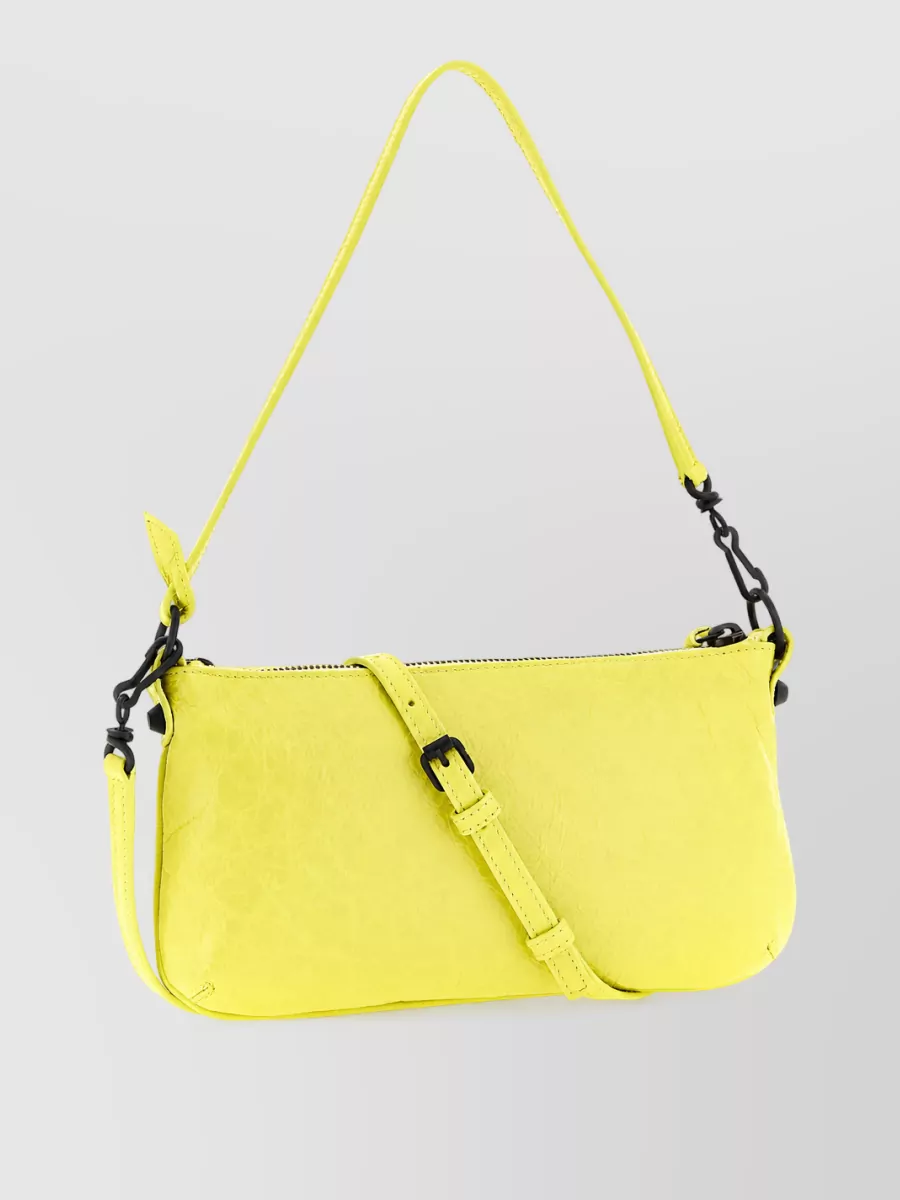 Balenciaga Le City Pouch Textured Leather Clutch Bag