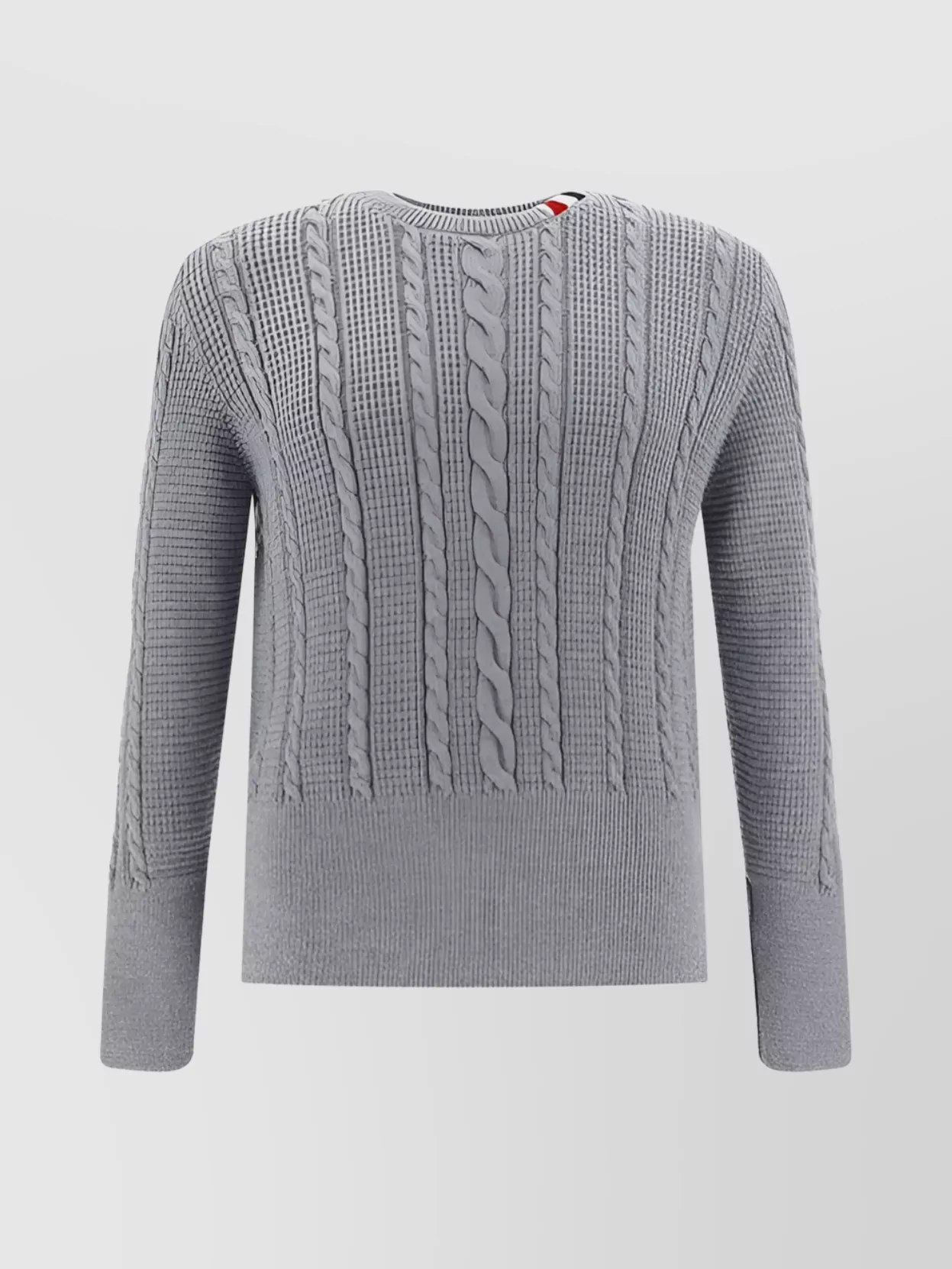 Shop Thom Browne Cable-knit Wool Sweater Side Slits