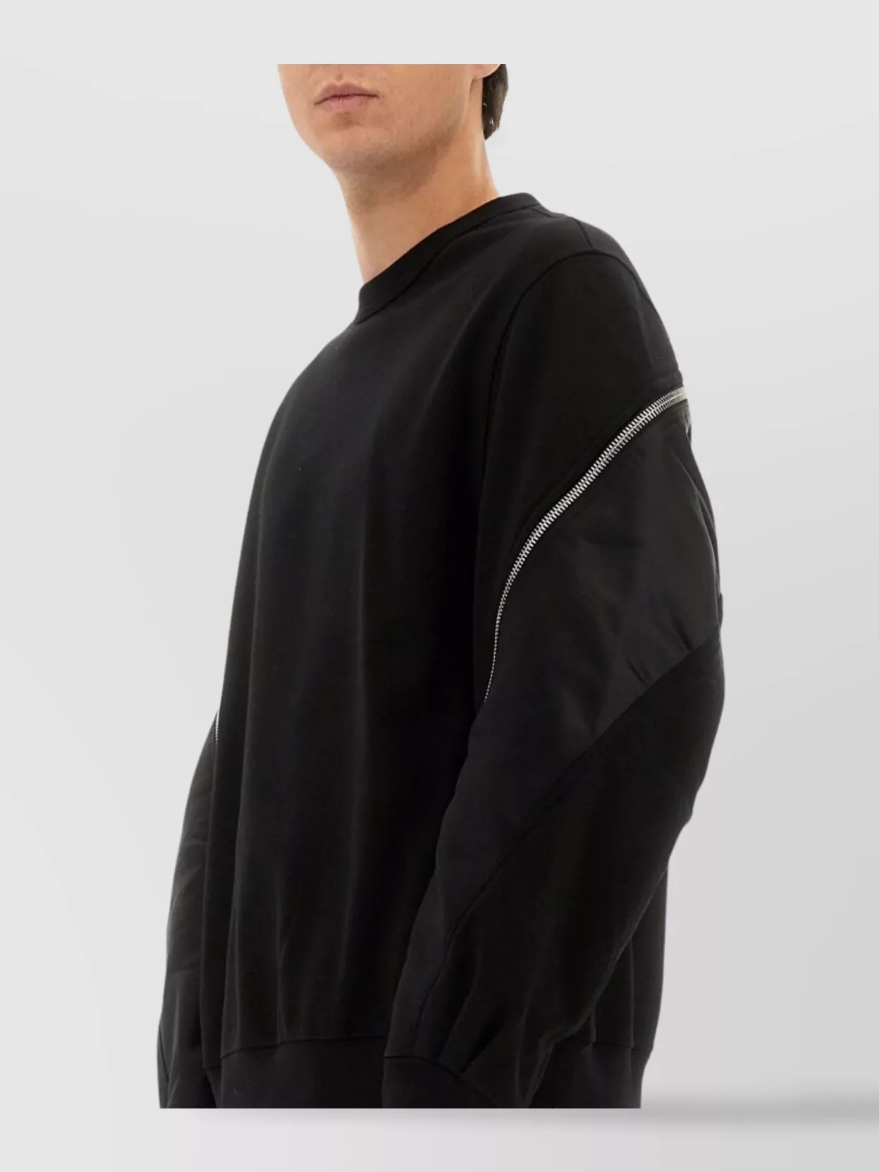 Dries Van Noten Hando Long Sleeve Zip Detail Sweatshirt