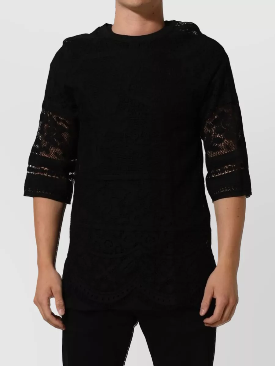 Dolce&Gabbana floral lace crew neck t-shirt
