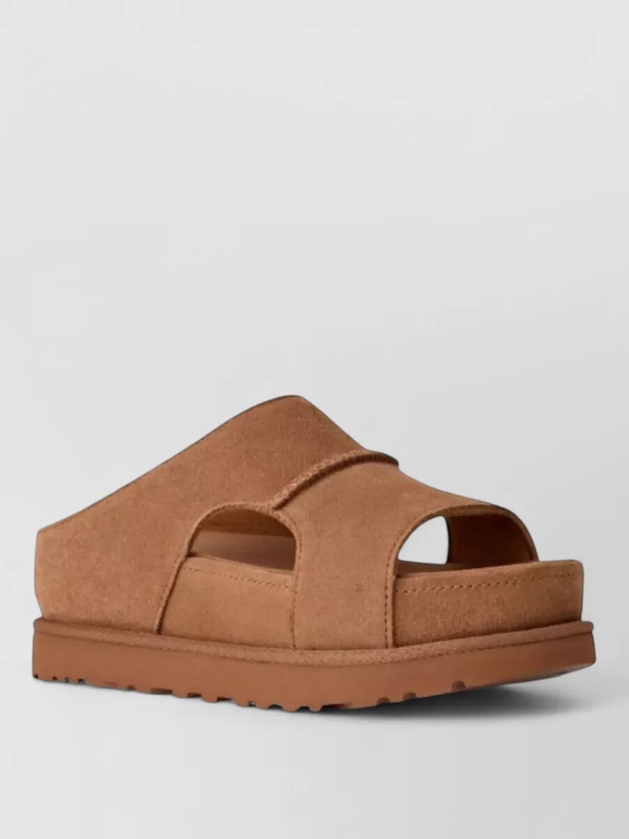 Ugg suede leather cutout slides