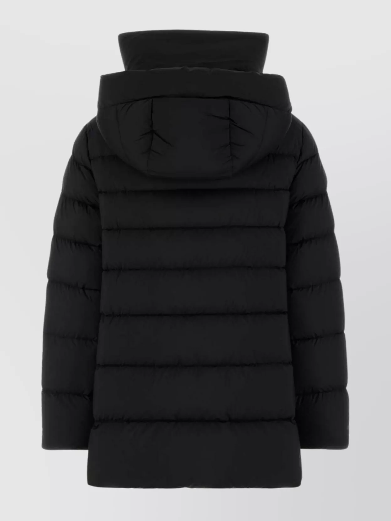 Moorer Hooded Quilted Down Jacket With Snap Button Pockets In Black