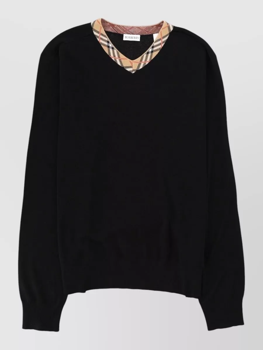 Burberry merino wool v-neck regular-fit jumper