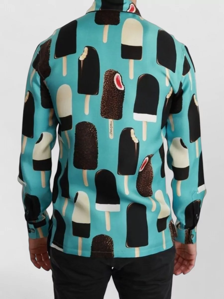 Dolce&Gabbana Silk Ice-Cream Print Shirt