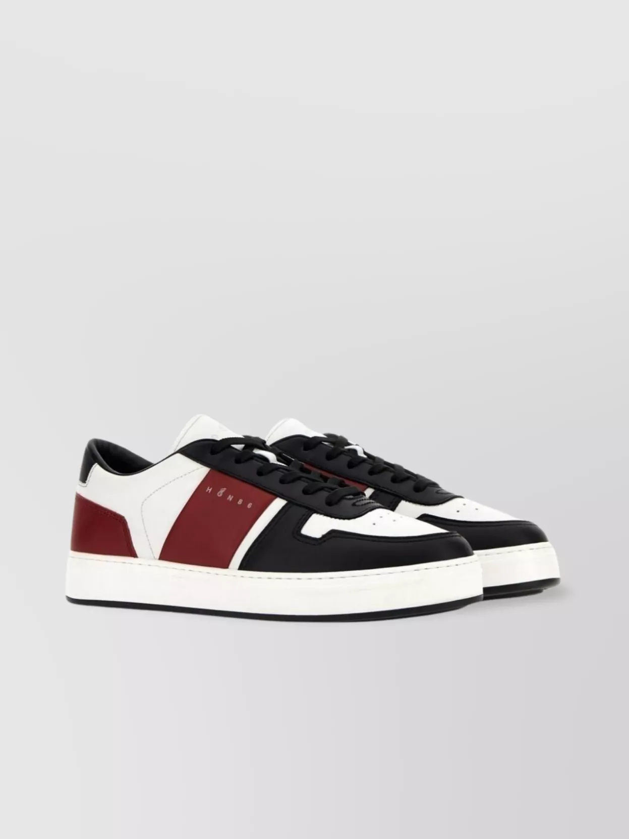 Hogan Round Toe Rubber Sole Sneakers
