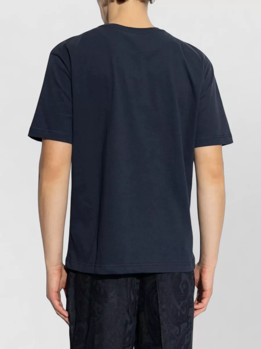 Etro Pegaso Embroidery Cotton Crew Neck T Shirt