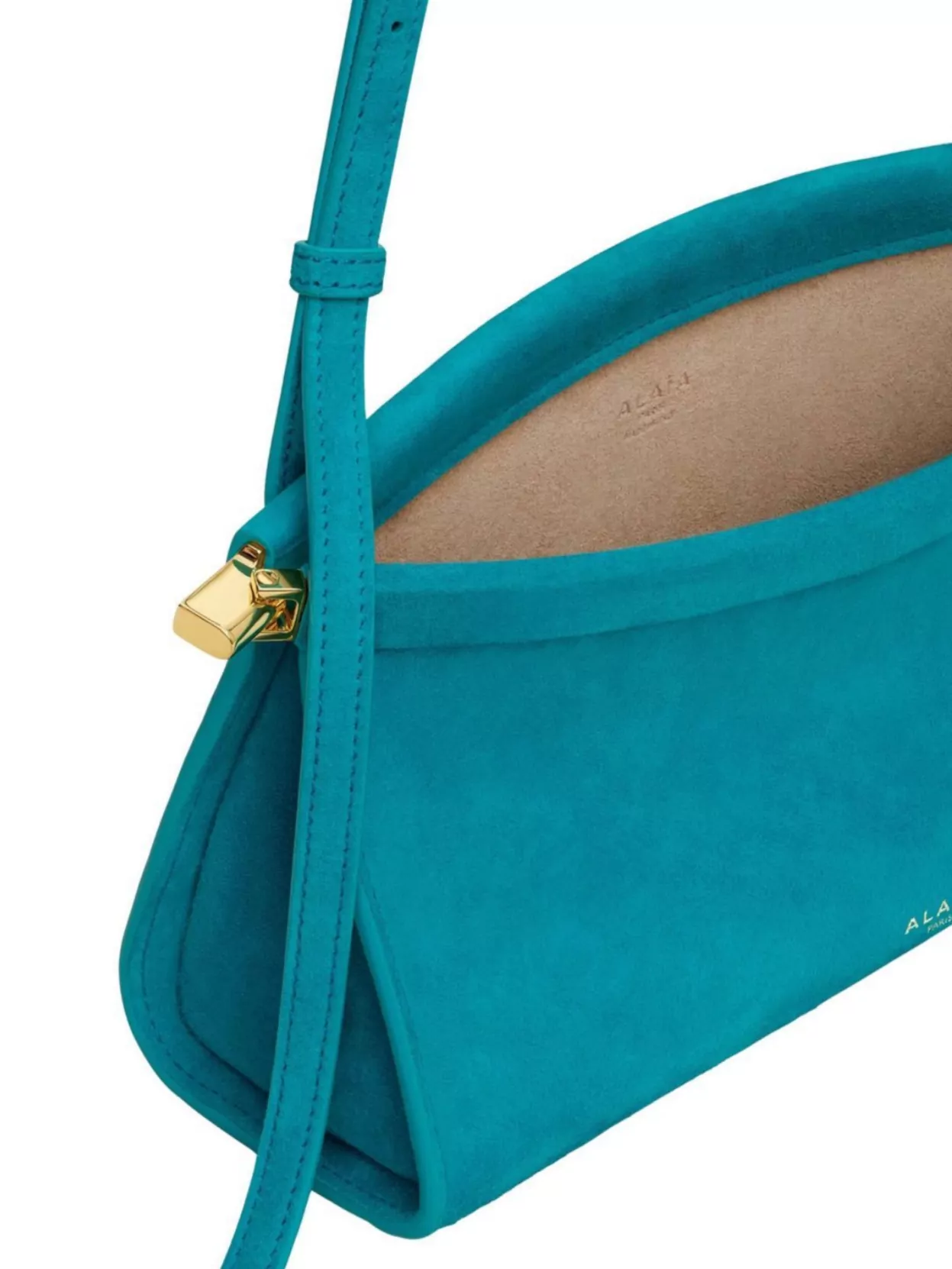 Alaïa East West Small Suede Shoulder Bag