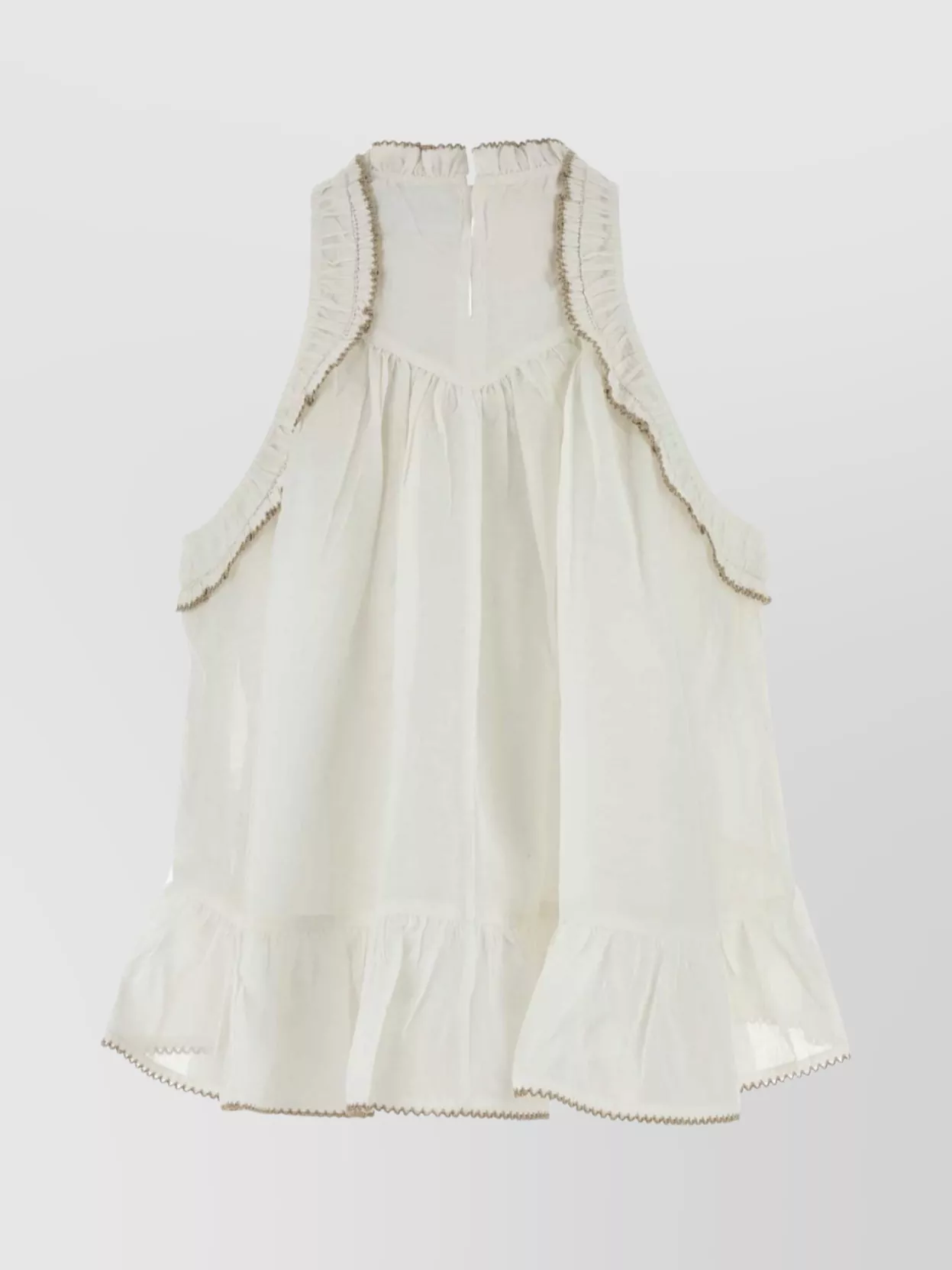 Isabel Marant Étoile Carlee Top With Frilled Hem And Keyhole Back In Multi