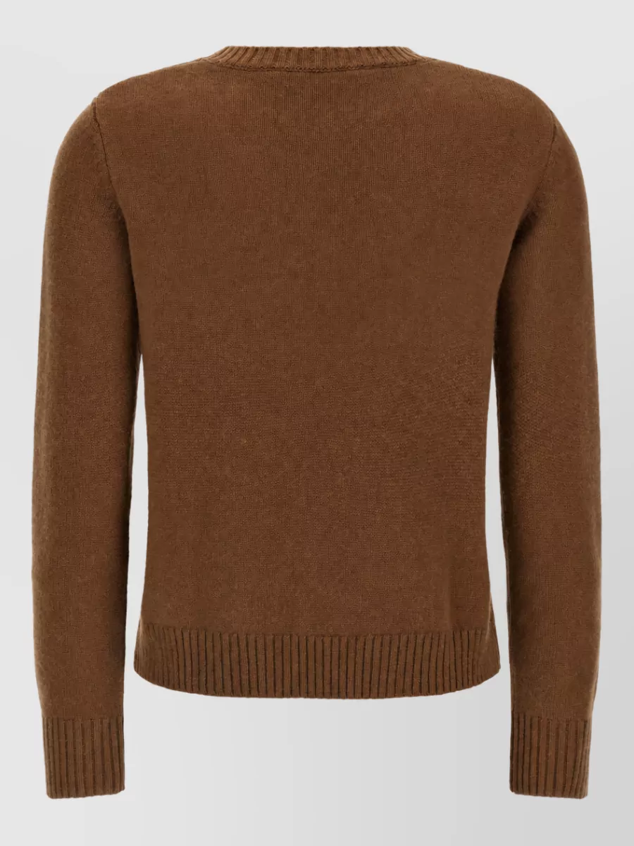 S Max Mara Cashmere Wool Argyle Ribbed Crewneck Jumper
