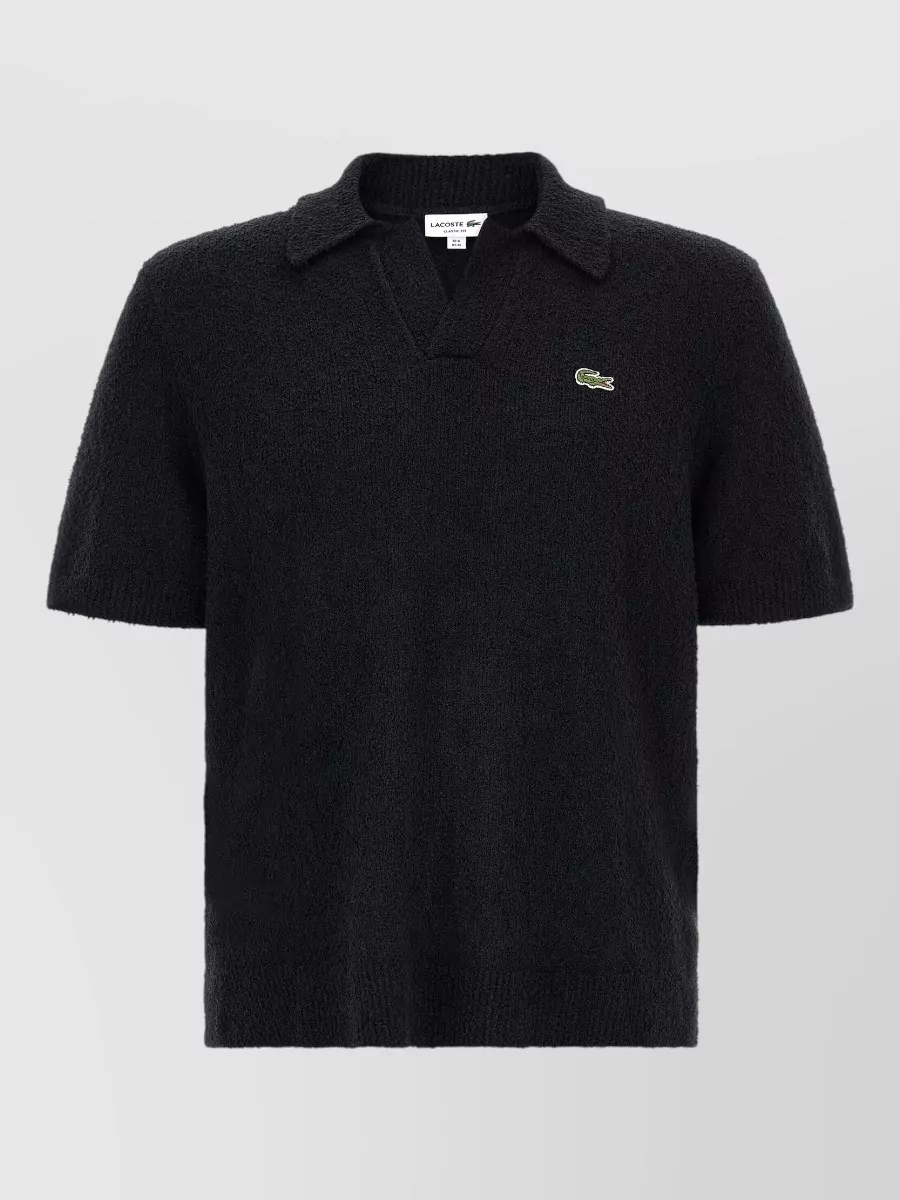 Lacoste Bouclé Knit Short-Sleeve Polo Shirt