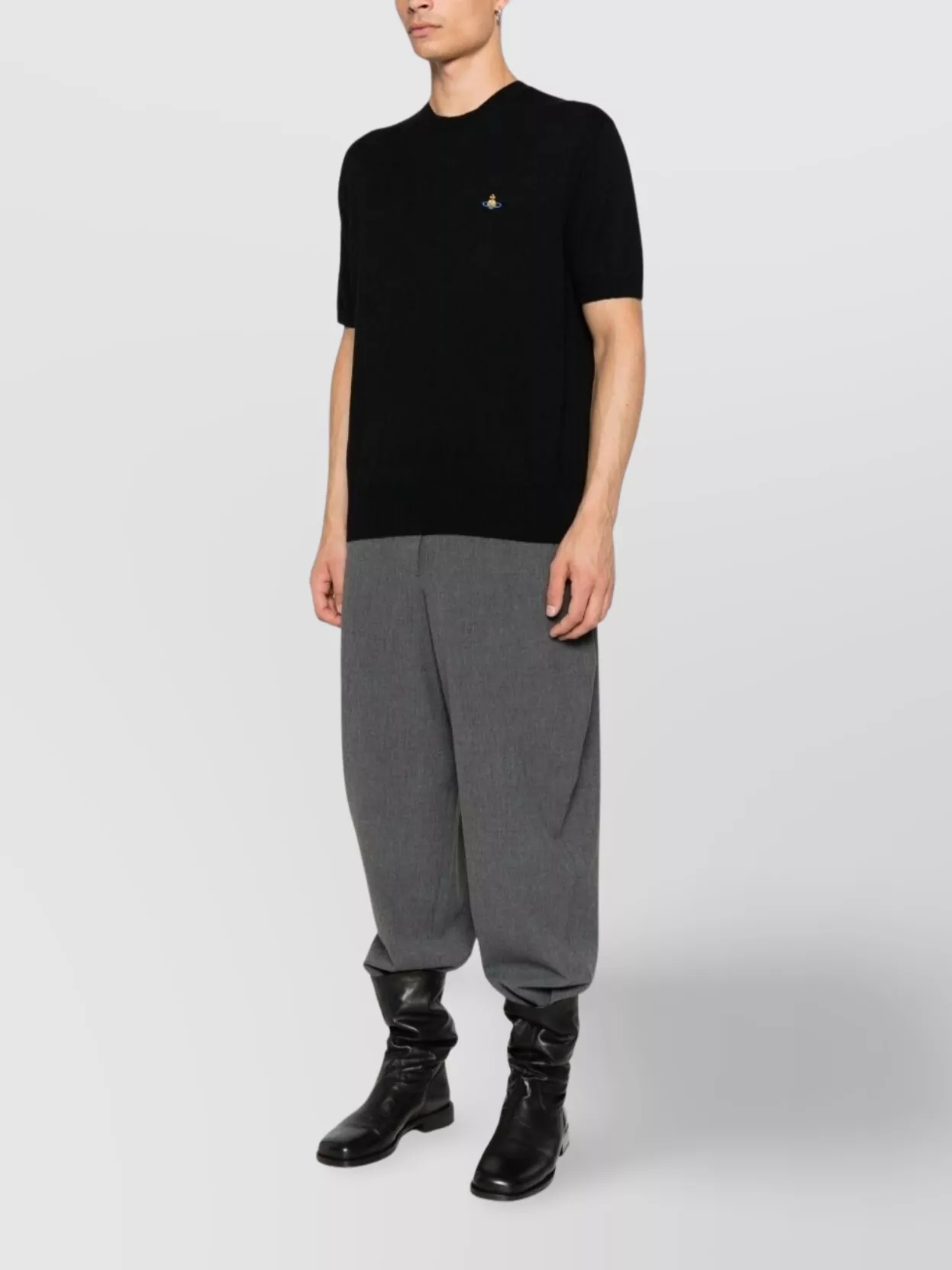 Vivienne Westwood Ribbed Crewneck Short Sleeves Sweater