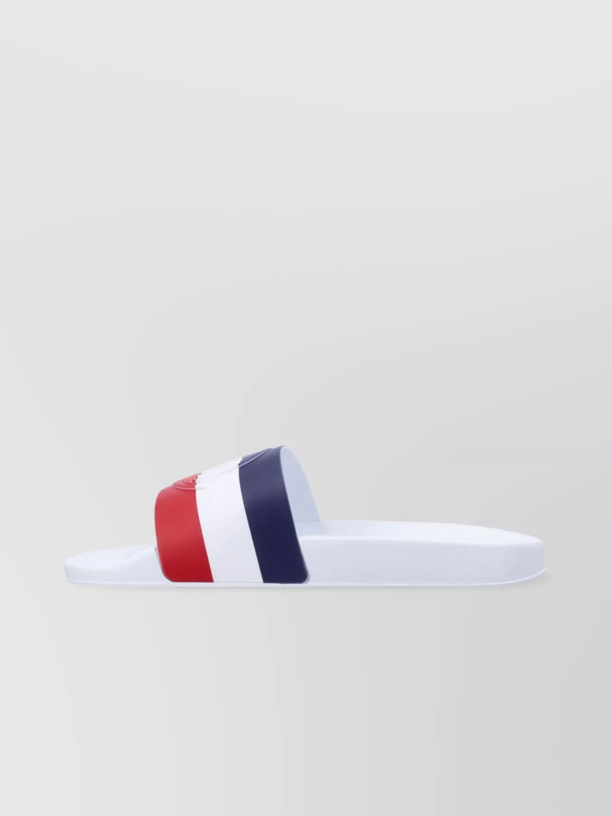 Shop Moncler Basile Slides Tricolor Strap