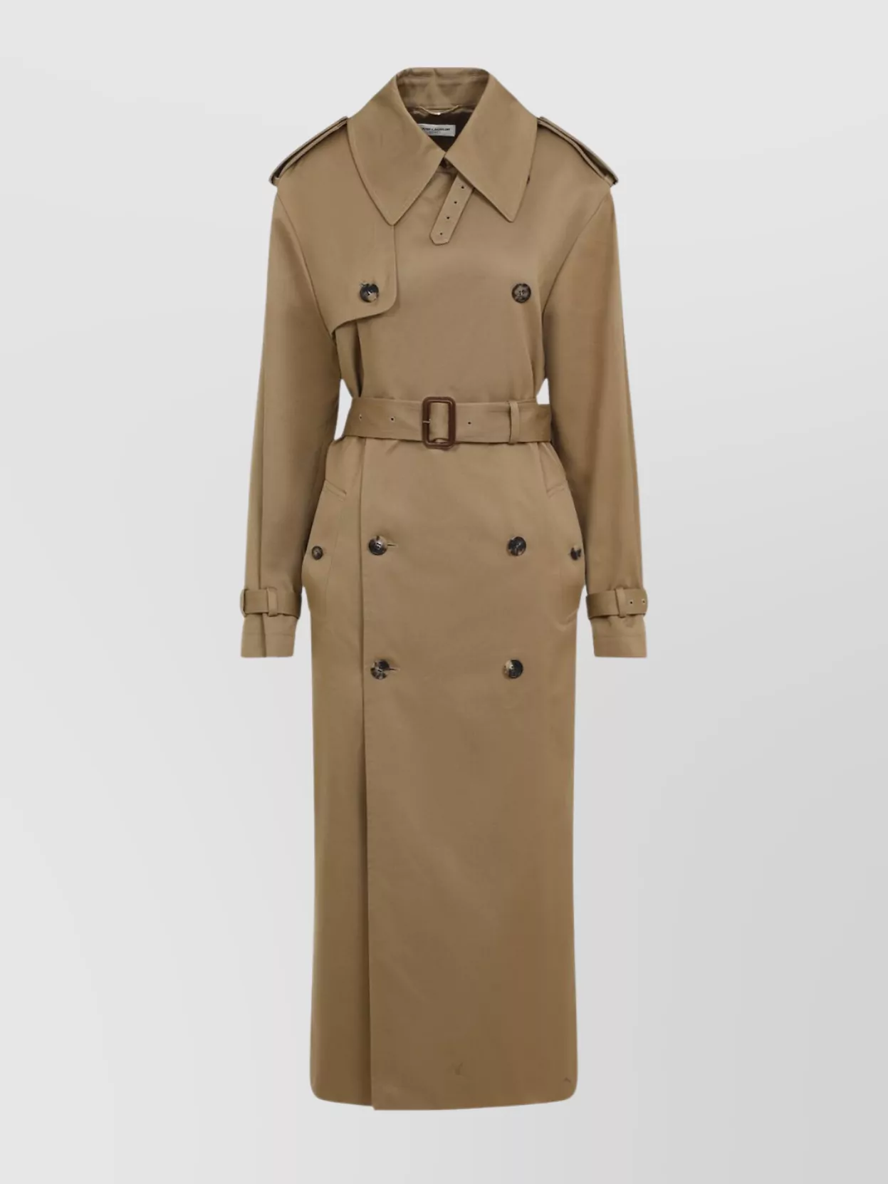 Saint Laurent Belted double-breasted trench coat epaulettes