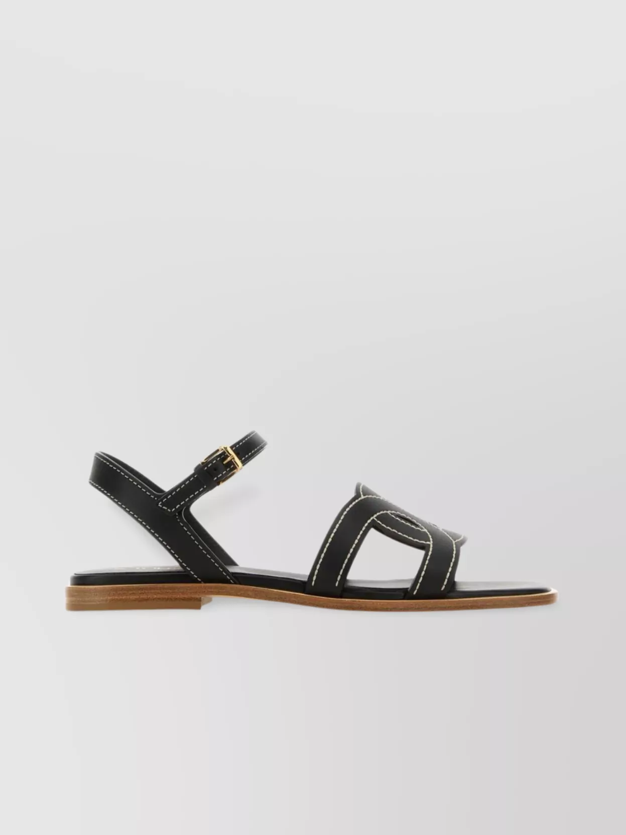 Shop Tod's Leather Sandals With Open Toe And Ankle Strap