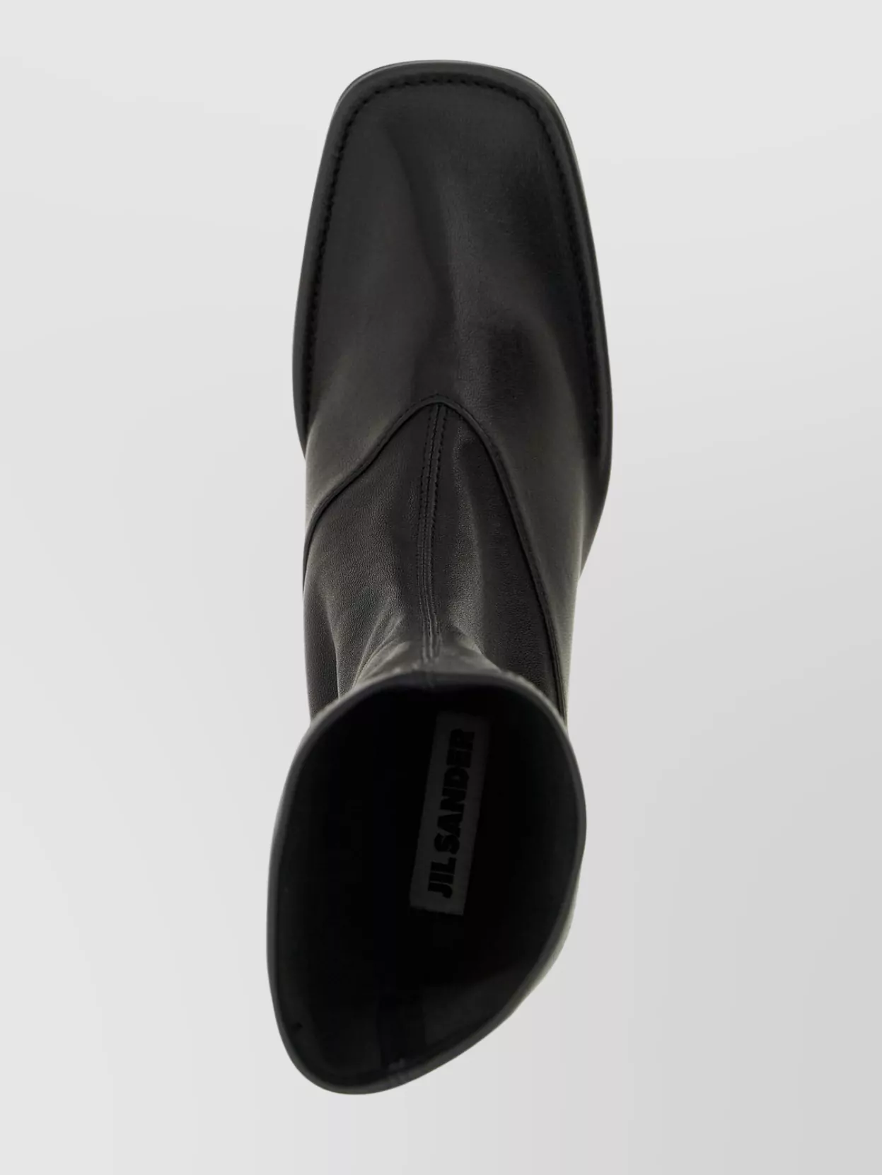 Jil Sander Square Toe Ankle Boots With Block Heel