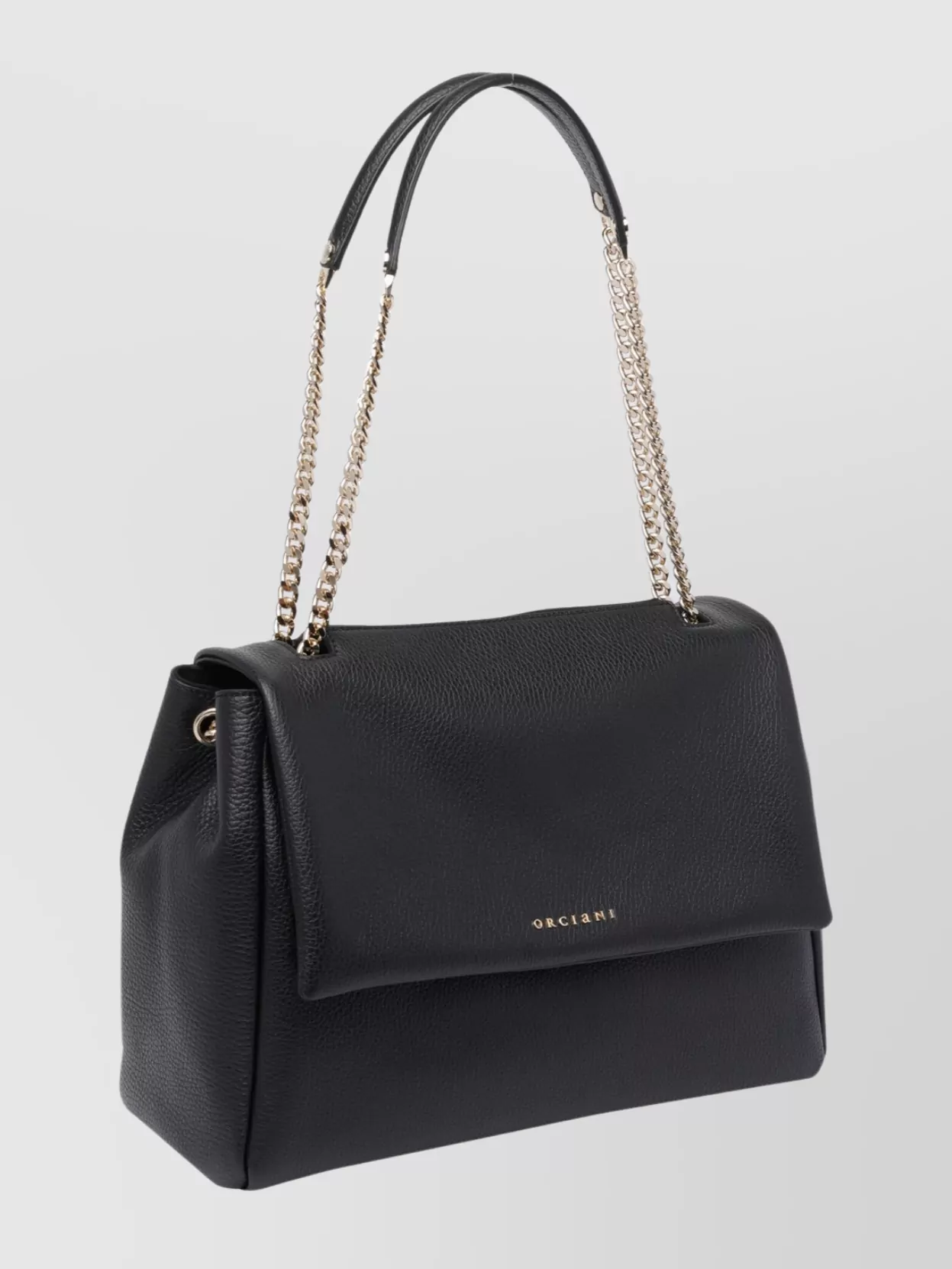 Orciani Medium Sveva Sense Shoulder Bag With Chain In Black