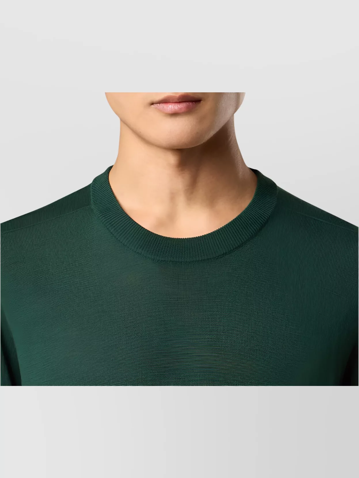 Stone Island Crewneck Jumper With Raised Stitch Details In Green