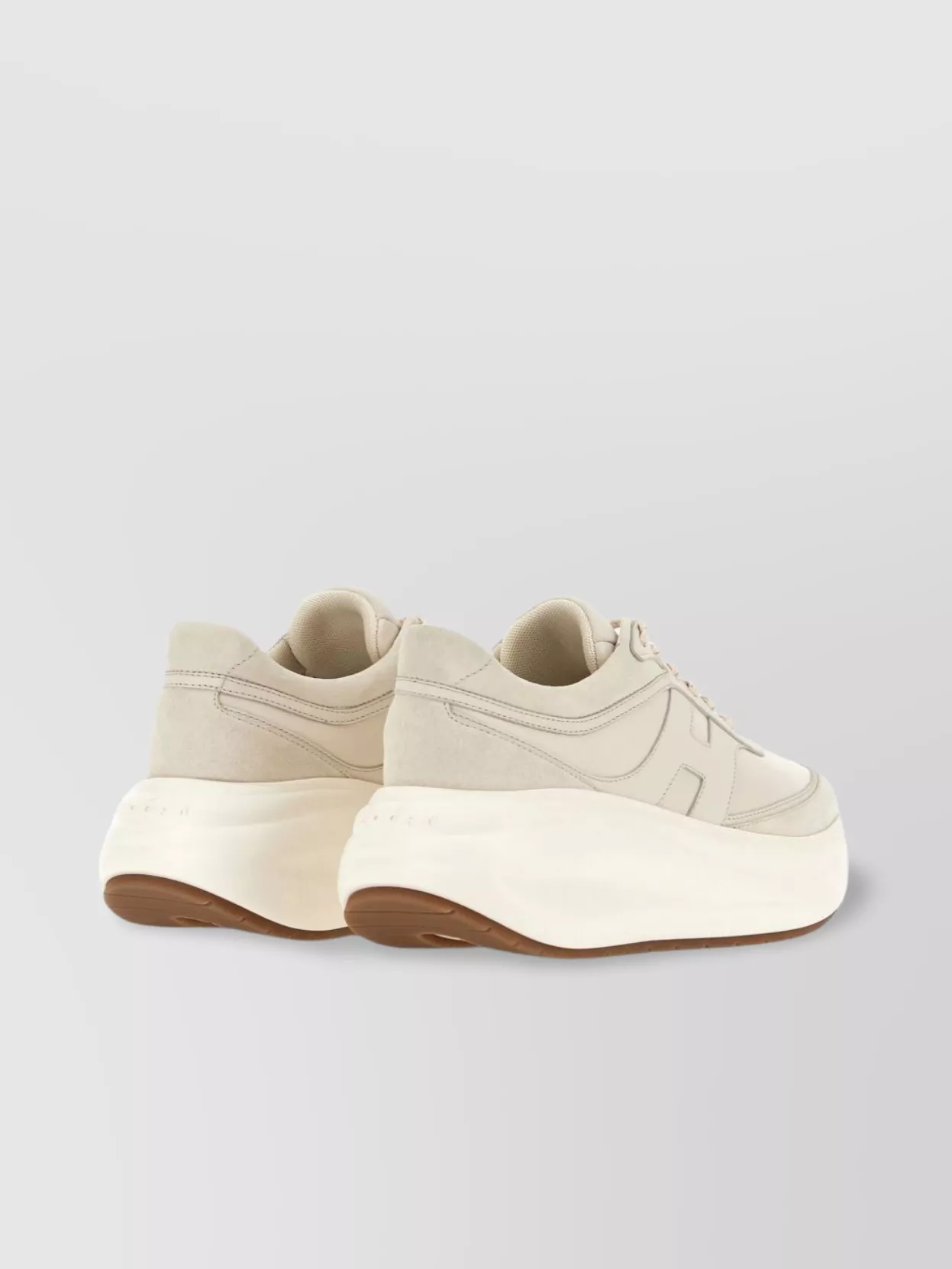 Hogan Leather Sneakers With Contrast Platform Sole