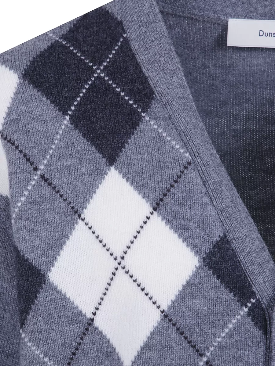 Dunst Wool V-Neck Argyle Cardigan