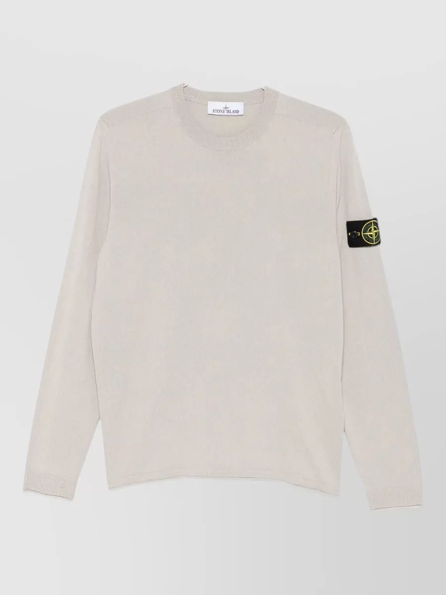 Stone Island organic cotton ribbed crewneck sweater