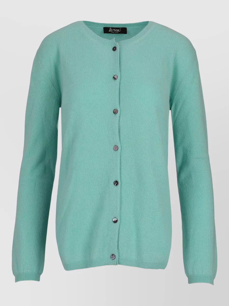 La Rose cashmere round neck cardigan