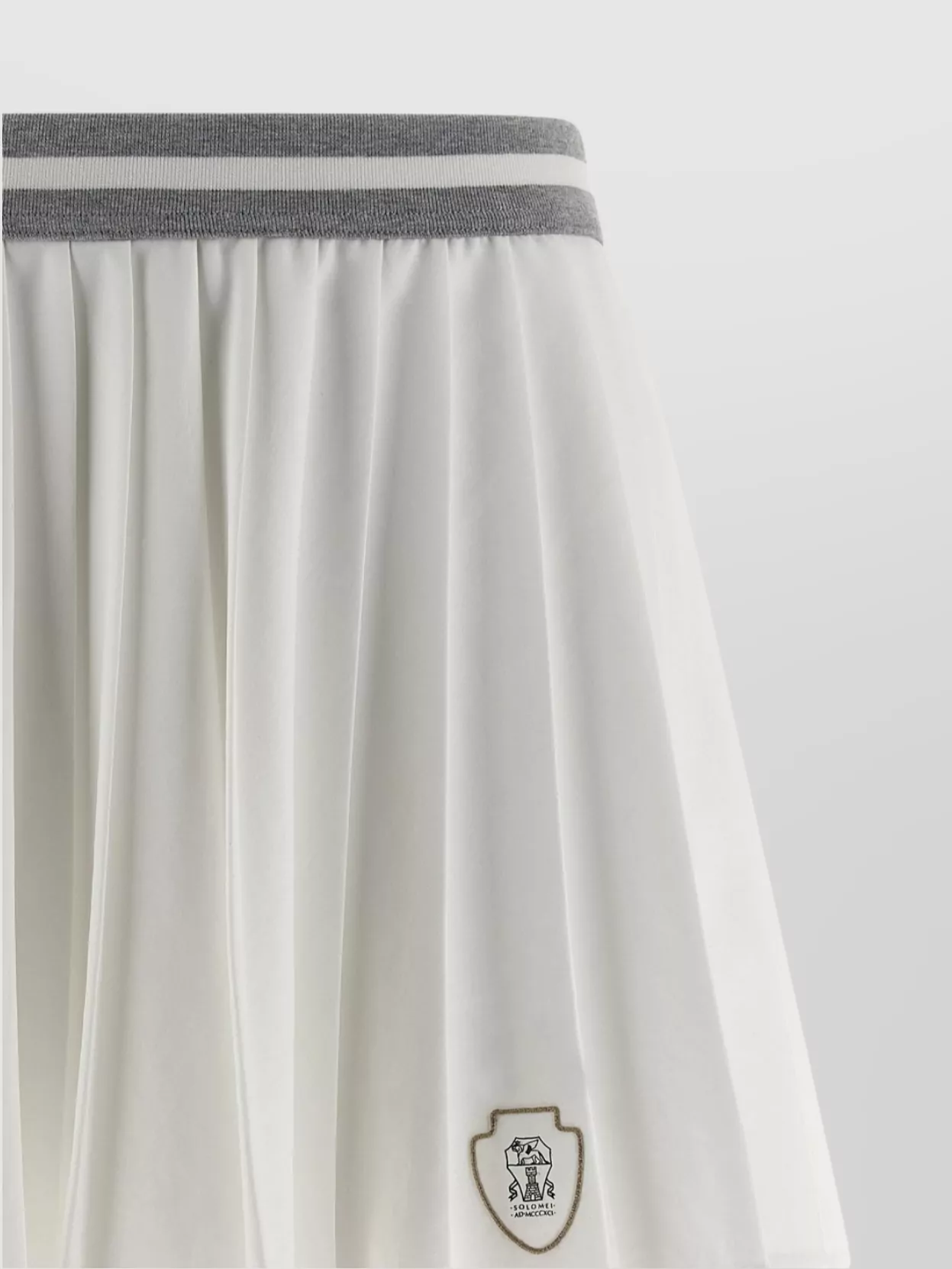 Brunello Cucinelli Skirt With Contrast Trim And Pleats In White