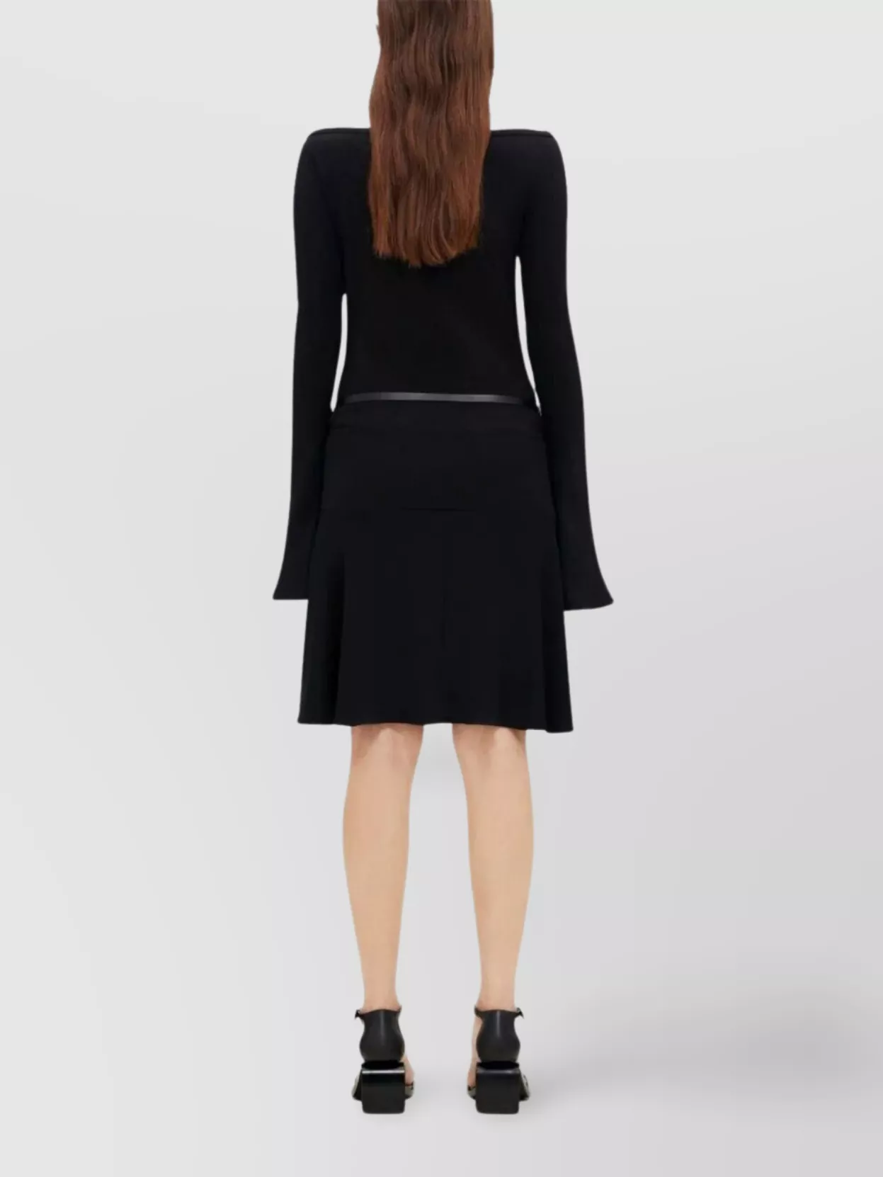 Courrèges Slash Ellipse Crepe Jerse Mini Skirt Clothing In Black