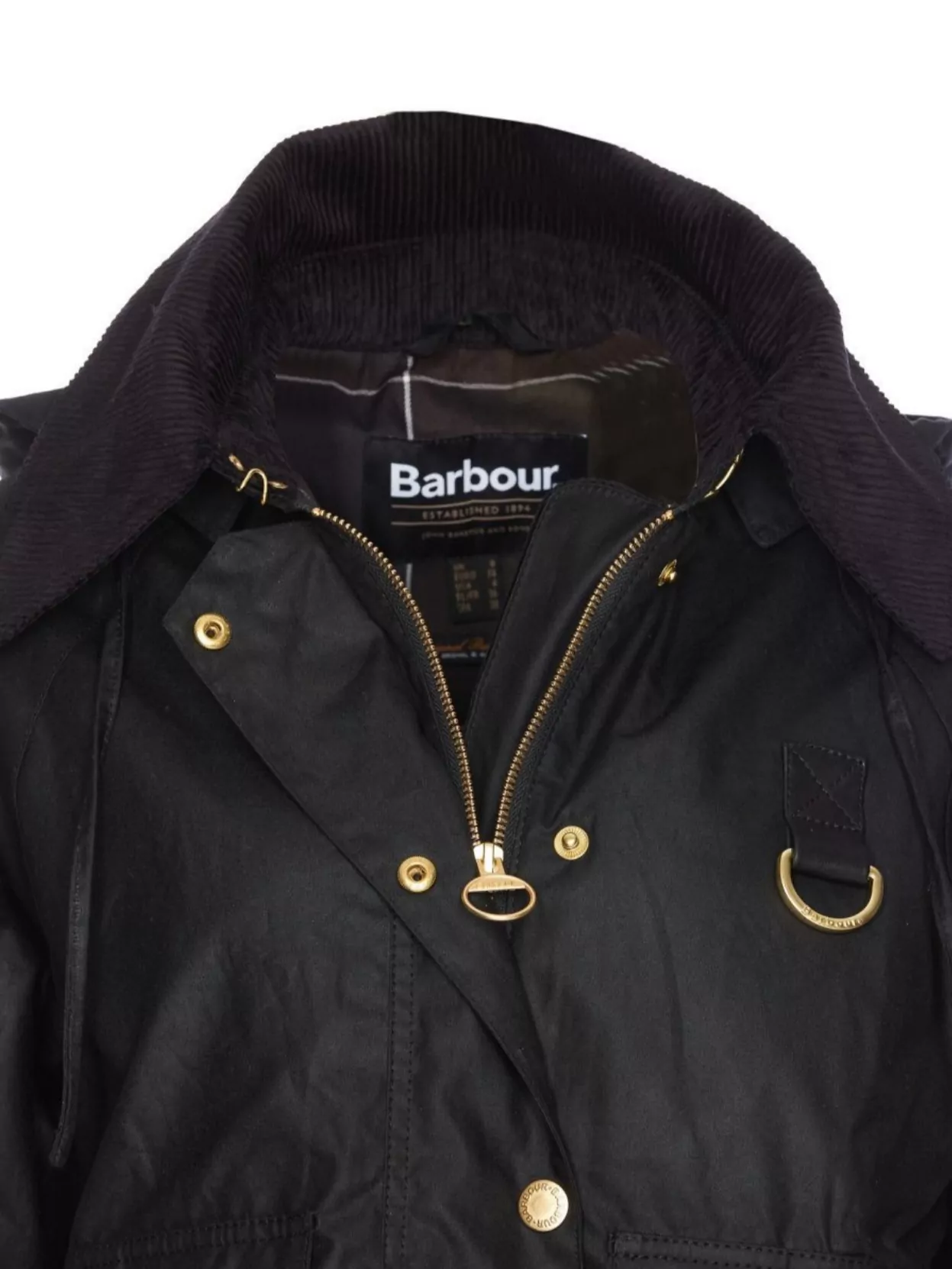 Barbour Reighton Wax Jacket Corduroy Collar