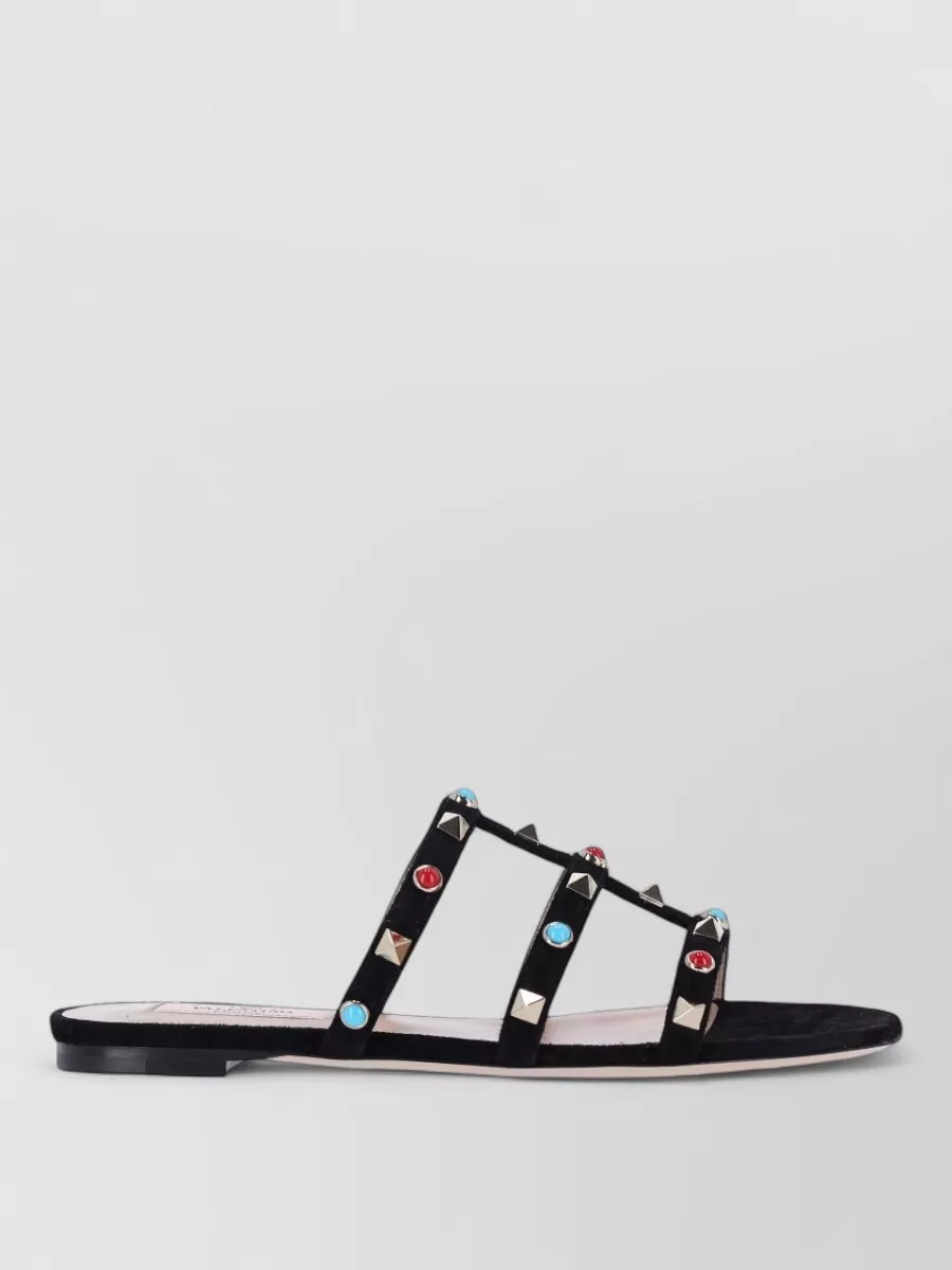 Valentino Garavani Sandals Flat Sole Multistrap Open Toe