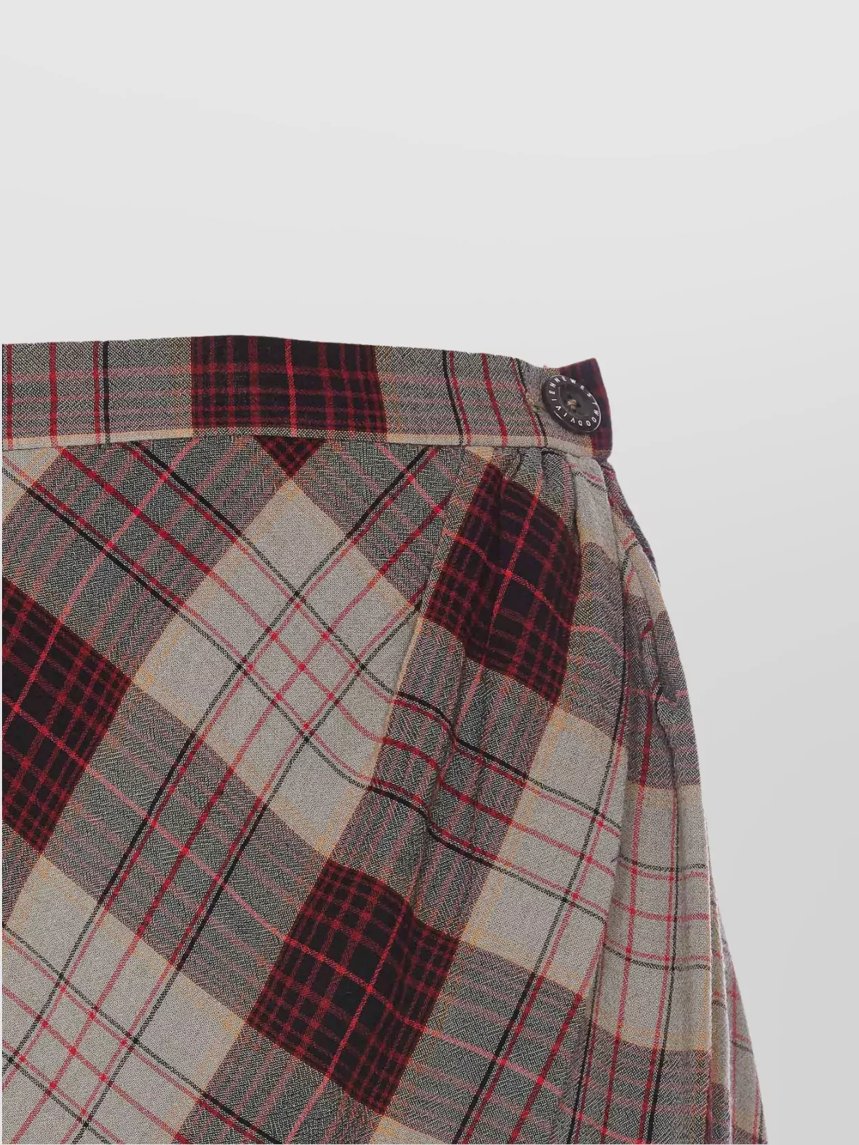 Vivienne Westwood Drunken Drape Check Pleated Wrap Skirt