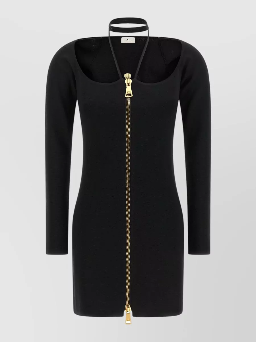 Elisabetta Franchi fine-knit halterneck mini dress