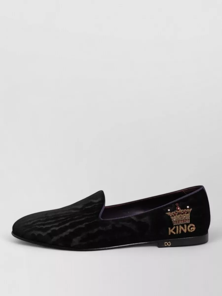 Dolce&Gabbana silk crown embroidered loafers