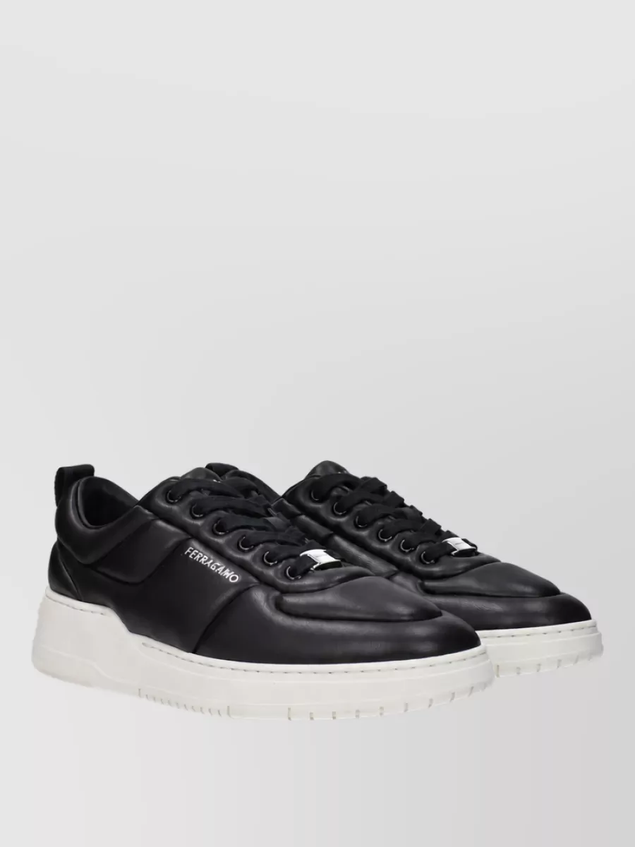 Ferragamo Leather Lace-Up Sneakers