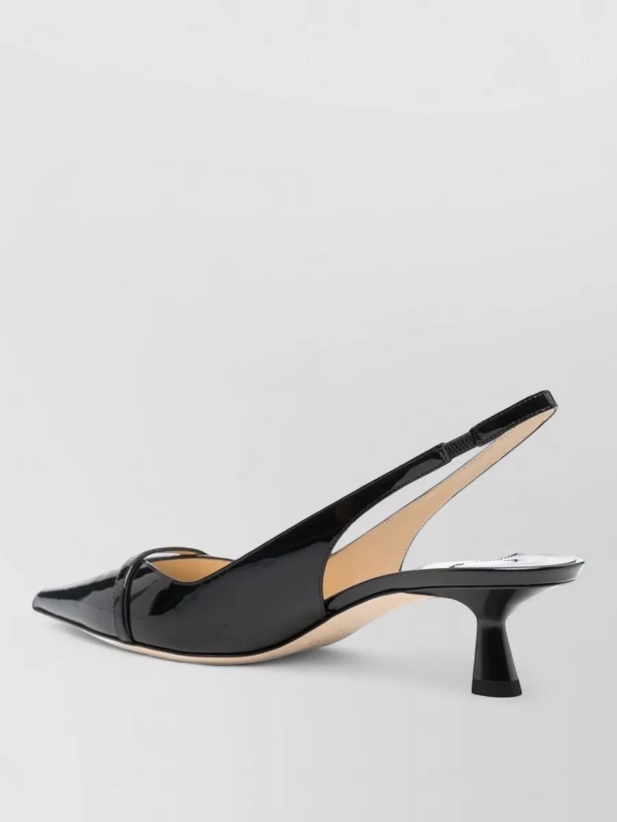 Jimmy Choo Pearl Detail Kitten Heel Pointed Toe Pumps In Black