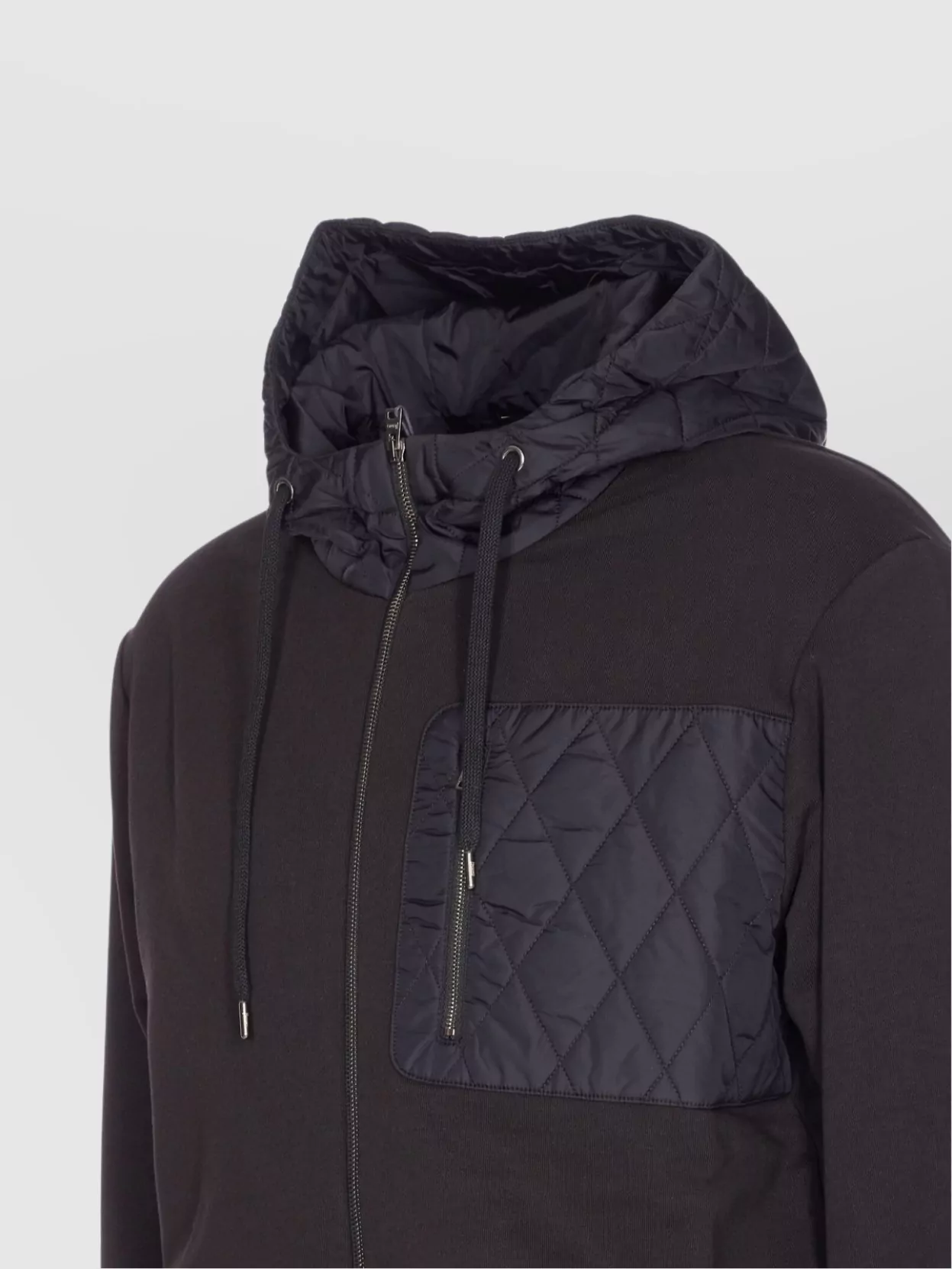 Herno Quilted Hoodie With Drawstring And Long Sleeves In Animal Print