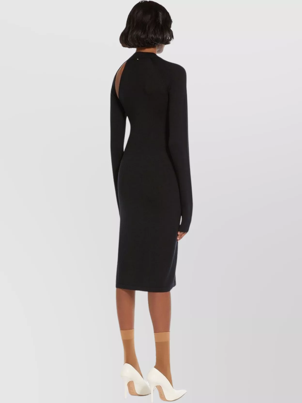 Sportmax Detail Cut-Out Knee-Length Dress Long Sleeves