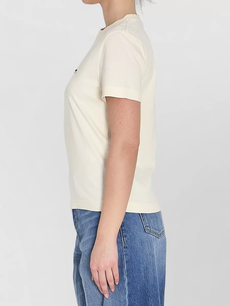 Jacquemus Crew Neck Stretch Cotton Slim T Shirt