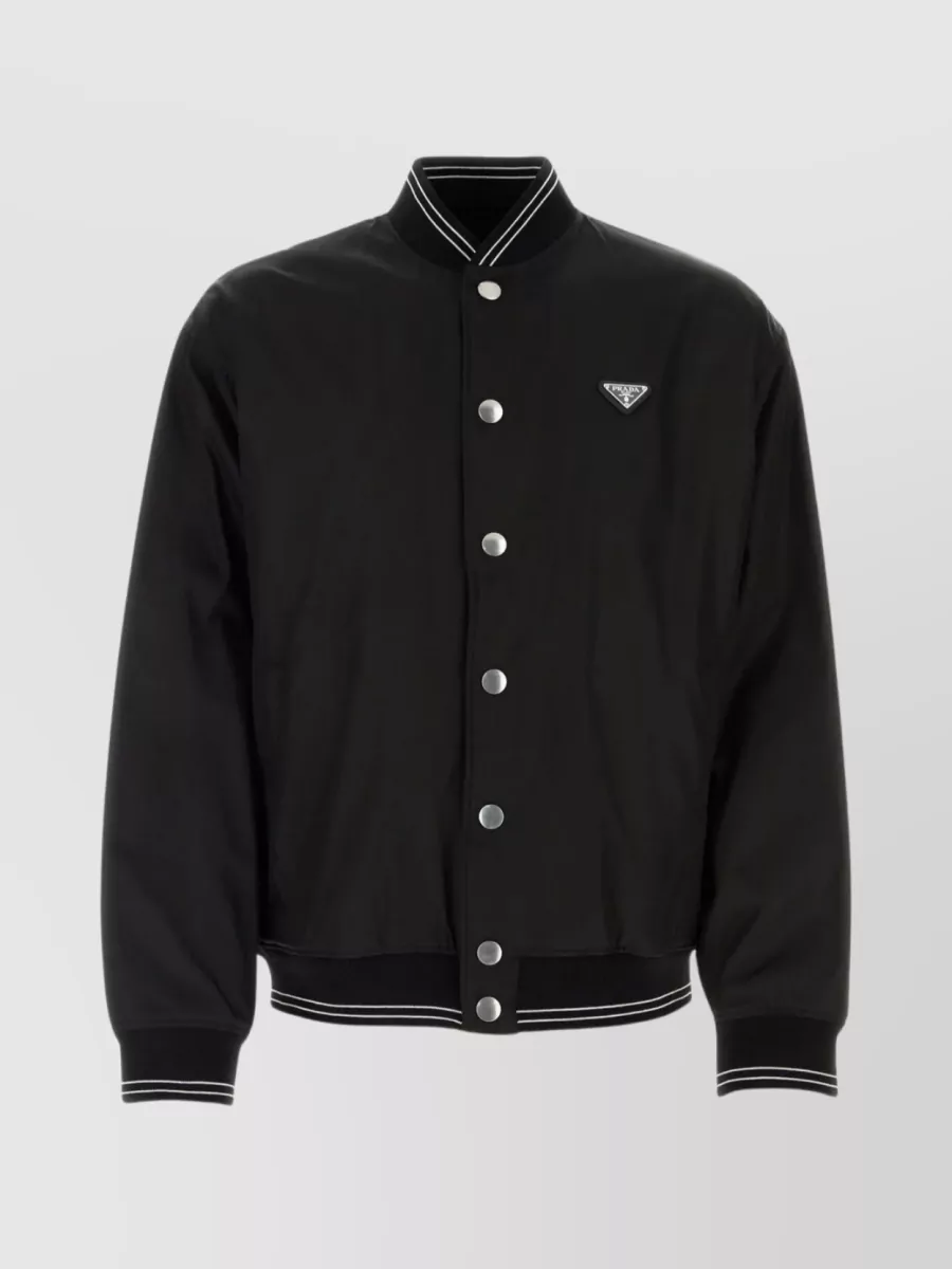 Shop Prada Versatile Reversible Bomber Jacket In Black