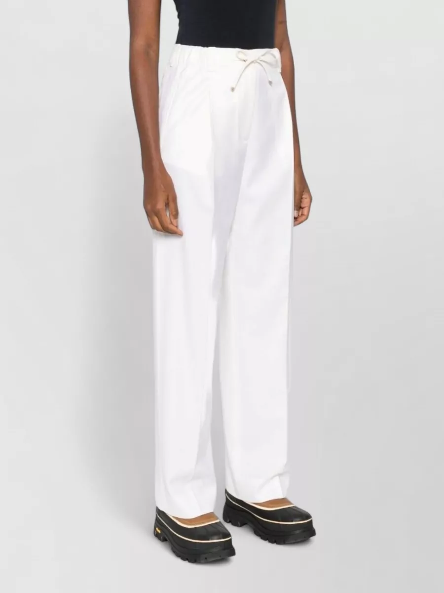Moncler Virgin Wool Pleated Straight-Leg Trousers