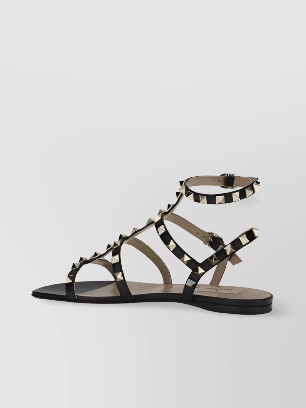 Valentino Garavani Round Toe Studded Leather Sandals
