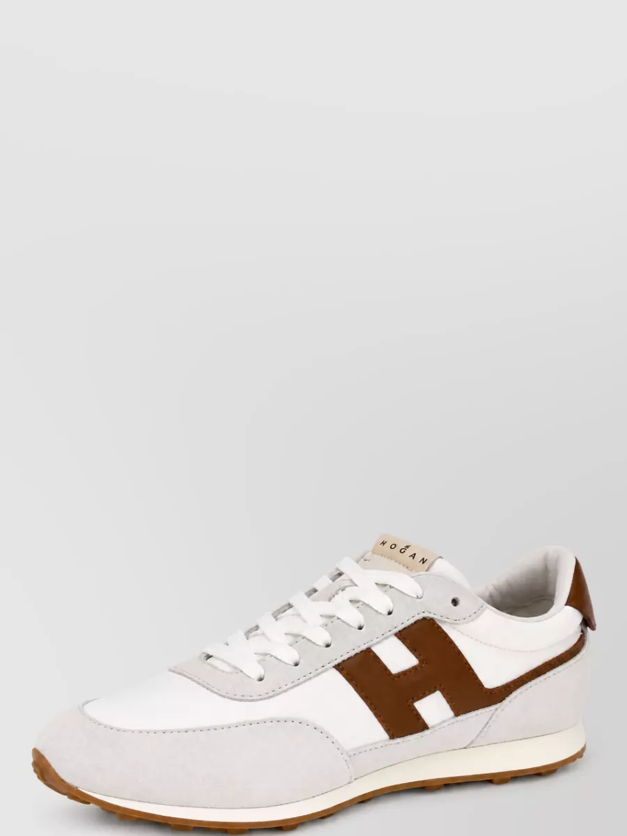 Hogan leather paneled lace-up shoes