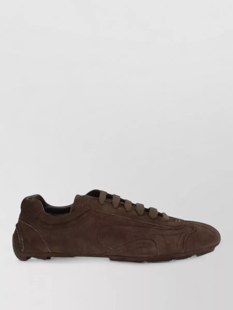 Prada Calf Leather Low-Top Sneakers