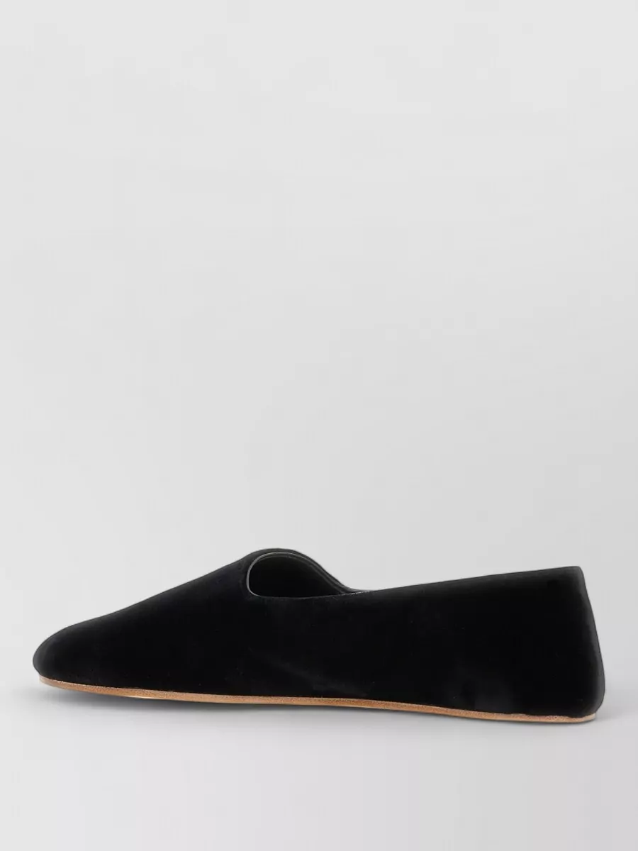 The Row Velvet Ballerina Shoes