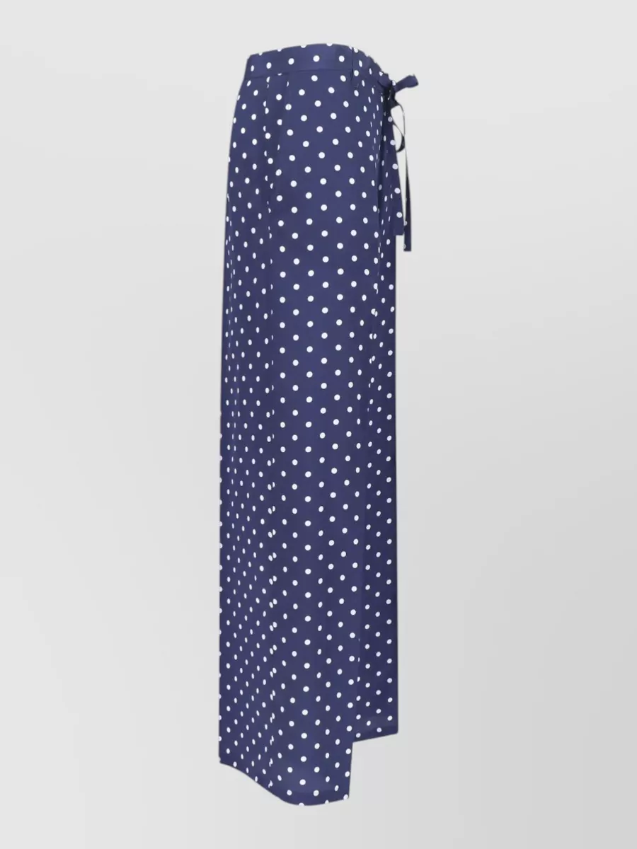 P.a.r.o.s.h Straight Trousers Button Detail Polka Dot Pattern In Blue