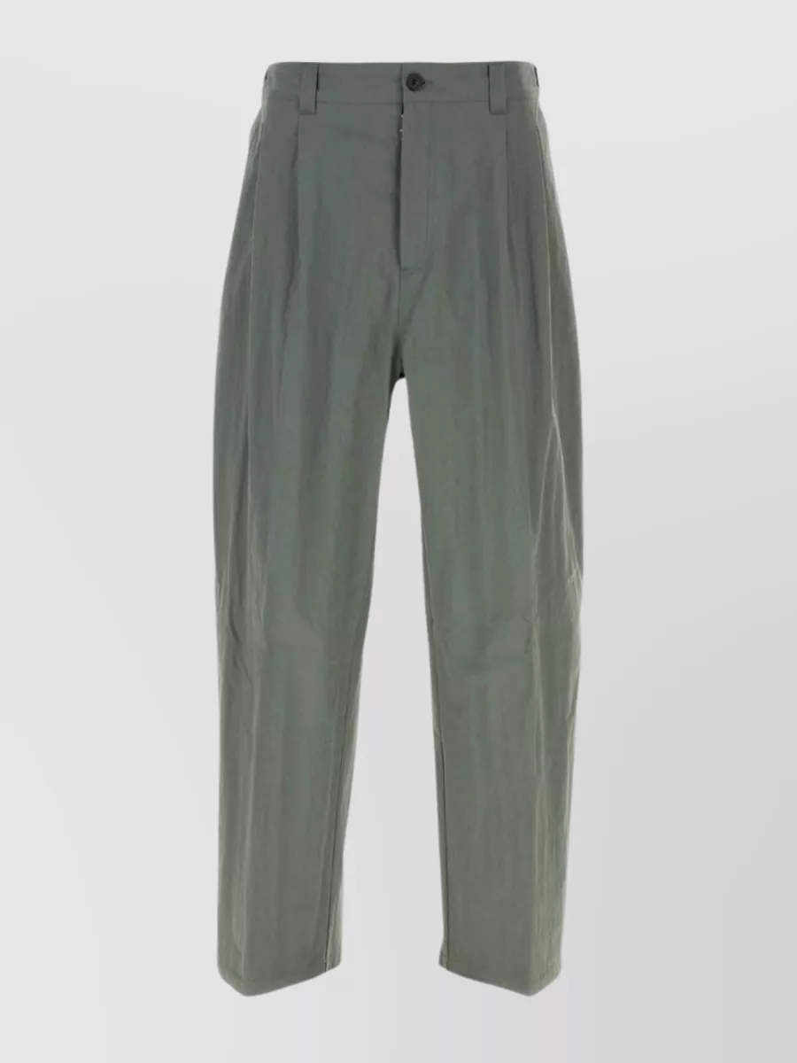 Shop Maison Margiela Wide-leg Pant With Belt Loops And Pockets In Khaki